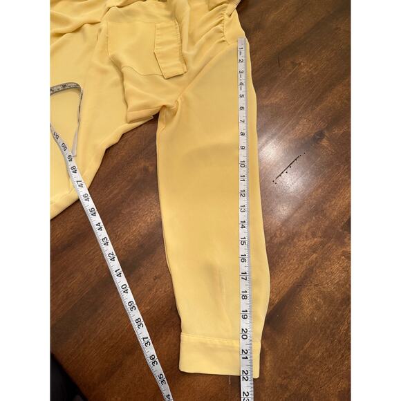 Ann Taylor Women’s Canary Yellow Collared 3/4 Sleeve Blouse Size Petite Large - Picture 9 of 11